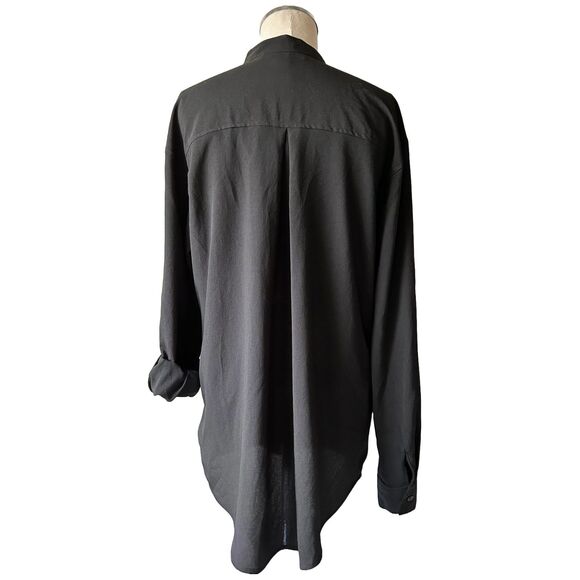 MIchael Kors Black V Neck Zip Pocket Tunic Long Sleeve w/Roll Tab - Womens 8 - Picture 5 of 8